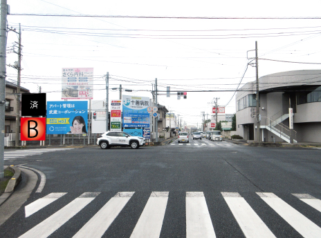 加須市・県道３８号線加須市役所入口交差点(市役所方面)B
