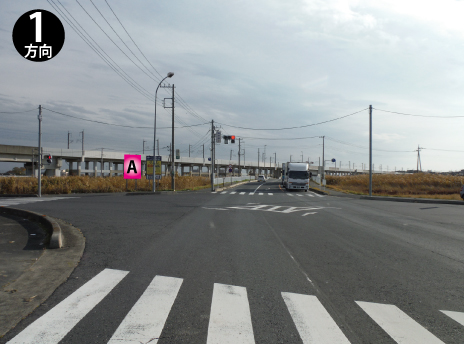 白岡市・春日部菖蒲線篠津道上交差点