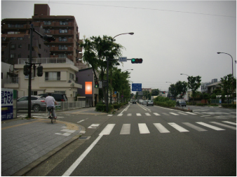 神奈川県・国道1号 平塚市検査庁前交差点手前