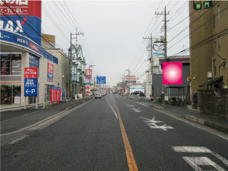 春日部市・国道４号線　緑町４丁目交差点手前上り