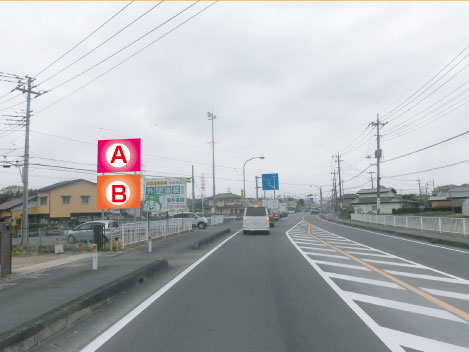 狭山市・ 県道397号線上奥富(中)交差点手前(ローソン狭山上奥富店先) 狭山市・ 県道397号線上奥富(中)交差点手前(ローソン狭山上奥富店先)